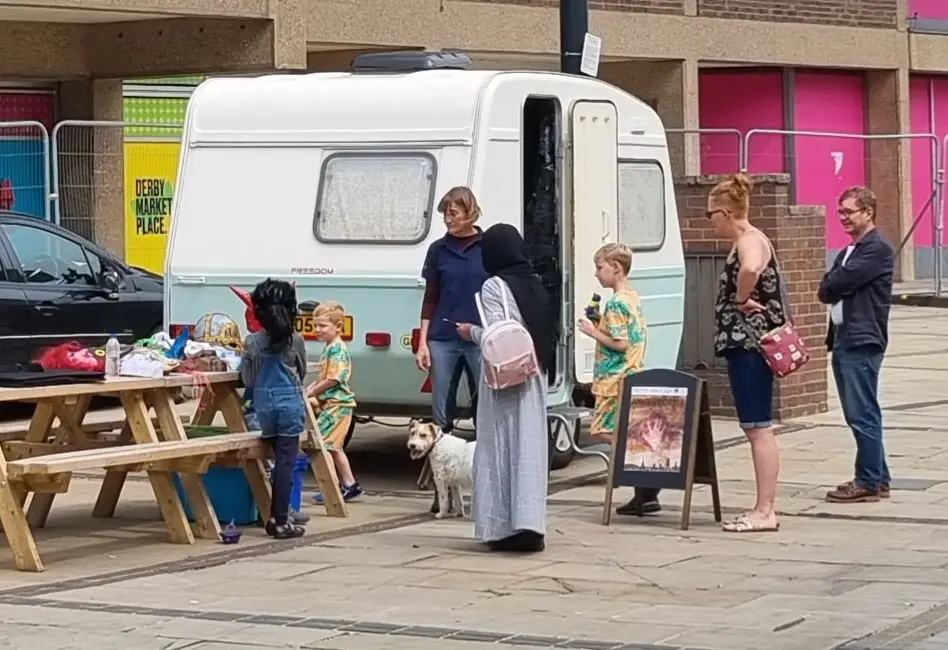 Derby's public engage with the Ancestories exhibition in Derby City Centre